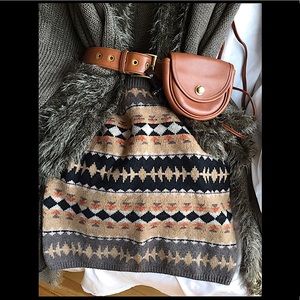 Vintage Victoria’s Secret Knit Mini Skirt XS Tribal Multicolor